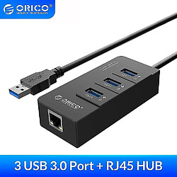 Universal HR01-U3 3 ports Super Speed USB3.0 Splitter du moyeu avec carte réseau Ethernet externe Gigabit Ethernet