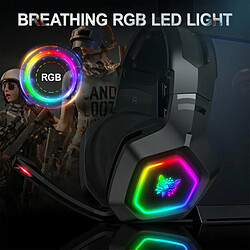 Onikuma K10 Gaming Headphones Rgb Lights Microphone Antibruit Casque Filaire Noir