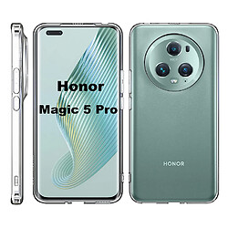 Htdmobiles Coque pour Huawei Honor Magic 5 Pro 5G - housse etui silicone gel fine + film ecran - TRANSPARENT TPU