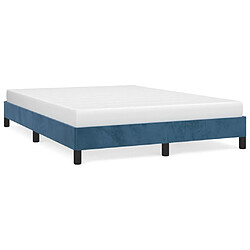 vidaXL Cadre de lit sans matelas bleu foncé 140x200 cm velours