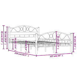 vidaXL Cadre de lit sans matelas blanc métal 120x200 cm pas cher