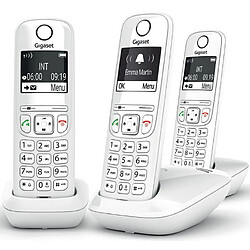 Téléphone sans fil trio dect blanc - gigaas690trioblanc - GIGASET