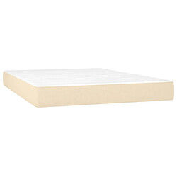 Maison Chic Lit Adulte - Lit simple Lit à sommier tapissier avec matelas moelleux - Meuble de Chambre - Crème 140x200 cm Tissu -MN38296 pas cher