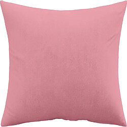 ICONIK INTERIOR Coussin carré en velours (45x45 CM) coussin + rembourrage - Mesmal Rose pâle