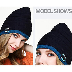 YP Select Bonnet en tricot Automne et Hiver Casual Fish Pattern Hat Appel sans fil Musique Bluetooth 5.0 Headset Hat-Bleu