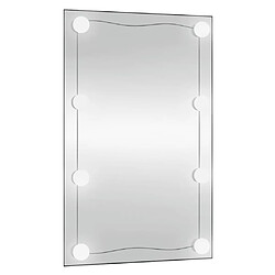 Maison Chic Miroir mural avec lumières LED | Miroir Décoration pour Maison Salle de Bain 50x80 cm verre rectangulaire -GKD24366