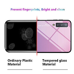 Acheter Wewoo Coque Pour Galaxy A7 2018 étui en verre de couleur dégradée violet