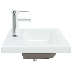 Avis vidaXL Lavabo encastré avec robinet 81x39x18 cm céramique blanc