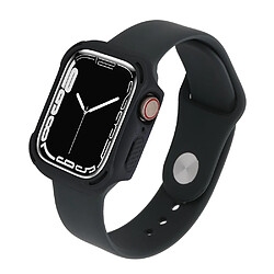 Coque en TPU double couleur, noir noir pour votre Apple Watch Series 7 45mm