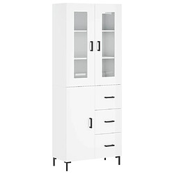 vidaXL Buffet haut Blanc brillant 69,5x34x180 cm Bois d'ingénierie