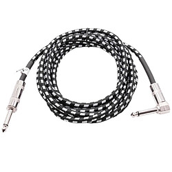 vhbw 3m Câble de guitare Jack AUX 6,35mm compatible avec tous les appareils ayant une interface audio - Câble audio Jack 6,35 mm, droit-coudé, tressé