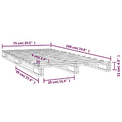 vidaXL Lit de palette sans matelas blanc bois massif pas cher