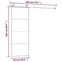 vidaXL Porte coulissante avec kit de quincaillerie 76x205 cm Verre ESG pas cher