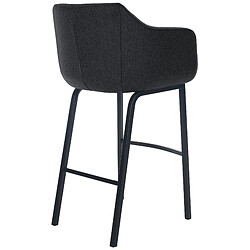 Acheter Decoshop26 Tabouret de bar chaise haute x1 recouvert de feutrine anthracite avec piètement à quatre pieds en métal noir 10_0005234