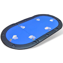 vidaXL Dessus de table de poker pliable pour 10 joueurs Bleu 