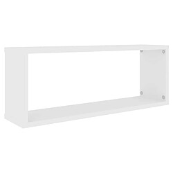 Acheter Maison Chic Lot de 4 Étagères murales,Étagère Rangement flottate cube Blanc 60x15x23 cm Aggloméré -MN90324