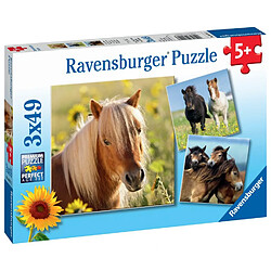 Ravensburger Puzzles 3x49 p Adorables poneys