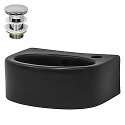 Vasque avec vidage et trop-plein 33,5x25,5x13 mm noir en céramique ML-Design