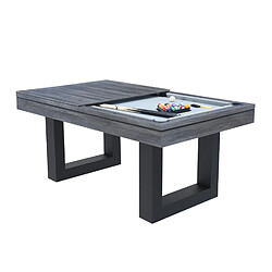 Avis Concept Usine Table multi-jeux 3 en 1 billard et ping pong en bois gris DENVER