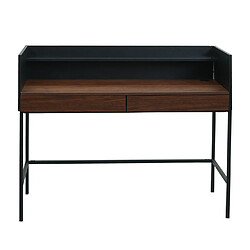 Avis Mendler Bureau HWC-J79, table d'ordinateur de bureau, tiroir 120x50cm bois métal ~ aspect noyer