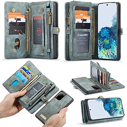 Caseme Etui en PU split vintage bleu pour votre Samsung Galaxy S20 Plus