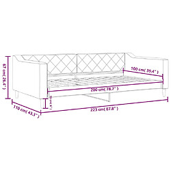 vidaXL Lit de repos taupe 100x200 cm tissu pas cher