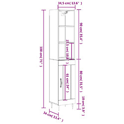 vidaXL Buffet haut Noir 34,5x34x180 cm Bois d'ingénierie pas cher