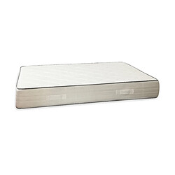 Alter Matelas orthopédique carré et demi, Made in Italy, rembourrage en polyuréthane et fibre hypoallergénique, revêtement en tissu jacquard, 120x190h24 cm, Blanc