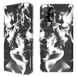 Etui en PU Impression de motifs de brouillard avec support noir pour votre Oppo A74 4G/F19 4G