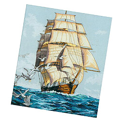 Avis 2 Pièces 11CT Bateau à Voile Estampillé Point De Croix Kit Bricolage Fait Main Couture