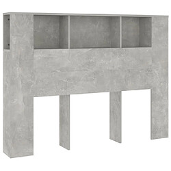 vidaXL Armoire de tête de lit Gris béton 140x18,5x104,5 cm