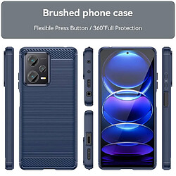 Htdmobiles Coque pour Xiaomi Redmi Note 12 Pro+ Plus 5G - housse etui silicone gel carbone + film ecran - BLEU FONCE