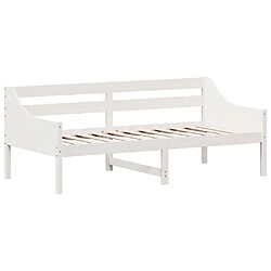 Maison Chic Lit d'appoint | Lit de jour | Lit de repos Blanc 75x190 cm Bois de pin massif -GKD76055