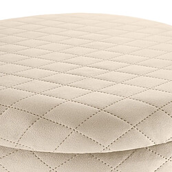 Avis Helloshop26 Pouf tabouret siège coffre de rangement aspect velours matelassé beige 08_0000576