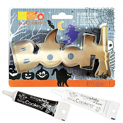 Scrapcooking Seau 16 emporte-pièces à pâtisserie Halloween + stylos alimentaires noir et blanc