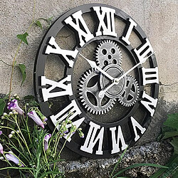 Tech Discount TD® Style européen salon horloge murale art rétro moderne engrenage créatif horloge personnalité maison bar décoration horloge