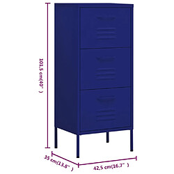 vidaXL Armoire de rangement Bleu marine 42,5x35x101,5 cm Acier pas cher