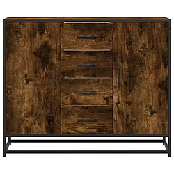 Avis vidaXL Buffet chêne fumé 92x35x76 cm bois d'ingénierie