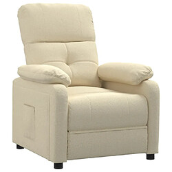 vidaXL Fauteuil inclinable Crème Tissu