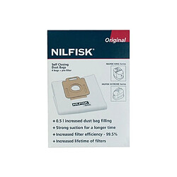 Sacs (x4) extreme king + pré-filtre pour aspirateur nilfisk advance