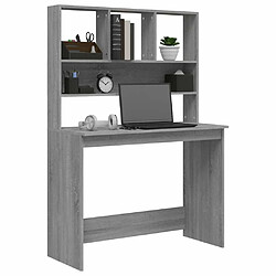 Acheter Maison Chic Bureau solide,Table de travail,Bureau d'ordinateur avec étagères Sonoma gris 102x45x148cm Bois d'ingénierie -GKD62690