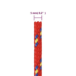 vidaXL Corde de bateau Rouge 5 mm 100 m Polypropylène pas cher