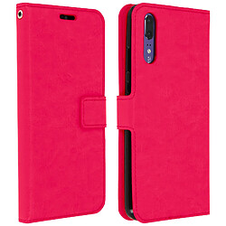 Avizar Housse Huawei P20 Etui Folio Portefeuille Clapet fuschia Fonction Support