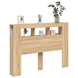 Acheter Maison Chic Tête de lit scandinave à LED,meuble de chambre chêne sonoma 140x18,5x103,5cm bois ingénierie -MN74696