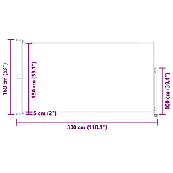 vidaXL Auvent latéral rétractable de patio 160x300 cm Rouge pas cher