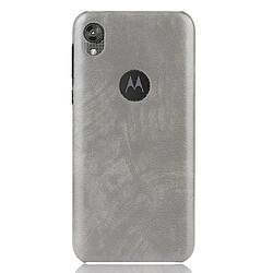 Wewoo Coque Rigide Pour Motorola Moto E6 antichoc Litchi PC + Etui PU Gris