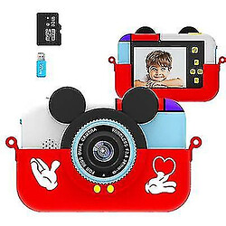 Universal Mickey Mouse Children's Cartoon Digital Camera, Handheld Sports High-définition Video Camera (rouge)