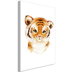 Tableau enfant Bébé tigre façon aquarelle- 60 x 90 cm - Artgeist