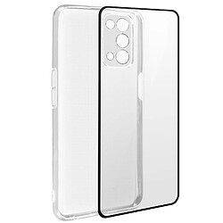 Avizar Coque Oppo A74 5G et A54 5G Souple et Film Verre Trempé 9H - noir