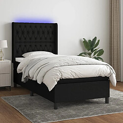 Sommier à lattes,Cadre à lattes de lit pour Adulte matelas et LED Noir 100x200 cm Tissu -MN92020